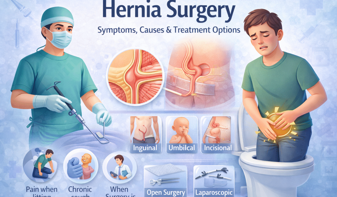 Hernia Surgery Symptoms, Causes, Treatment Options & When You Need Surgery